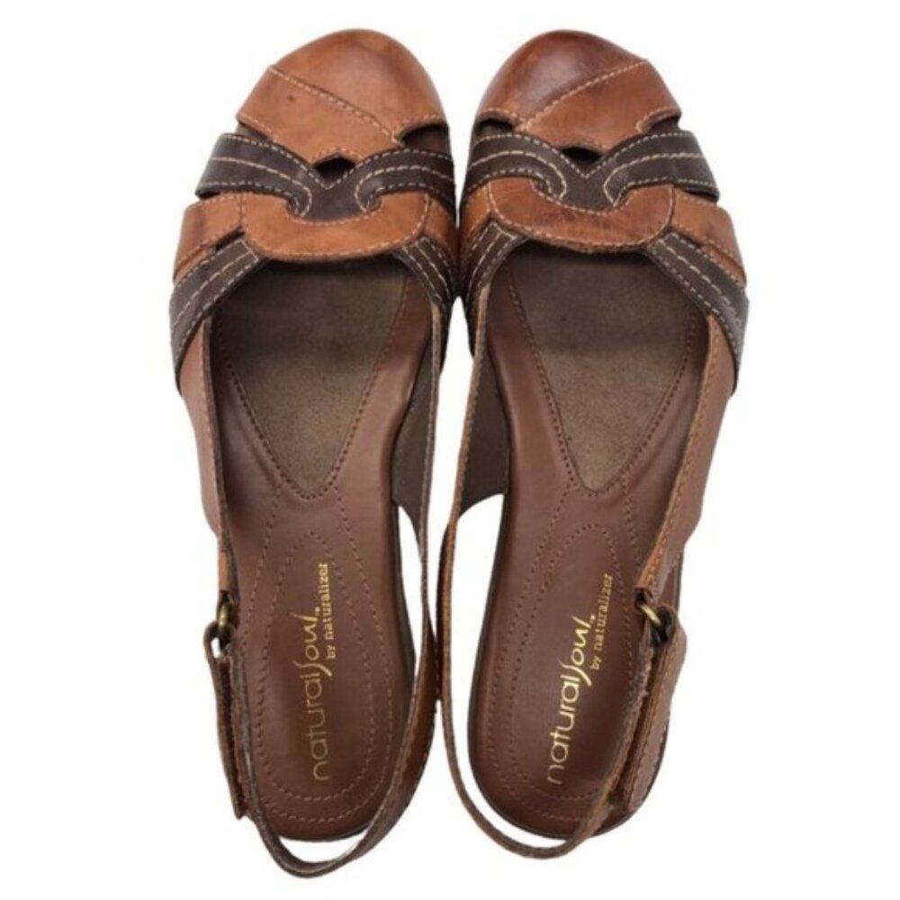 Natural Sole Naturalizer Civil Sz 7 Slingback Sandal Adjustable Leather